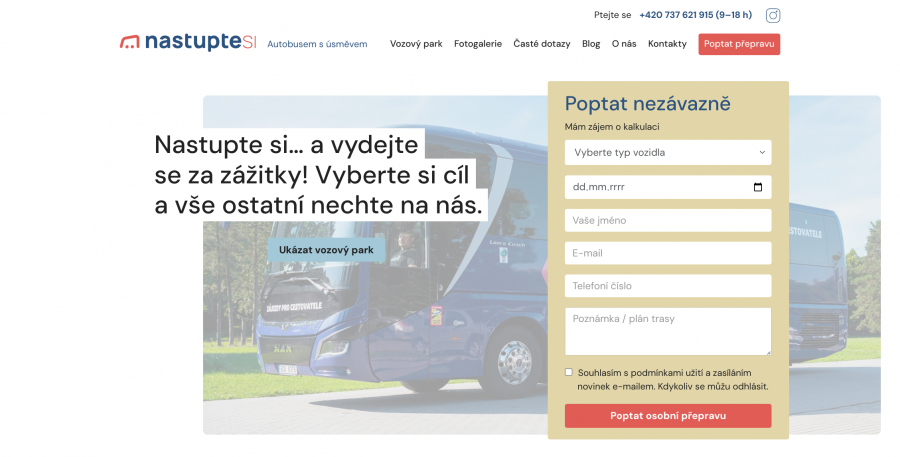 Homepage Nastuptesi.cz